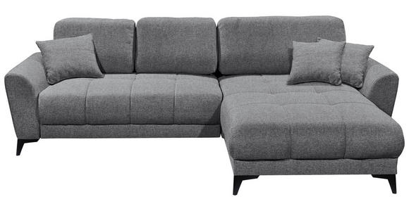 ECKSOFA in Webstoff Dunkelgrau - Dunkelgrau/Schwarz, KONVENTIONELL, Kunststoff/Textil (281/189cm) - Carryhome