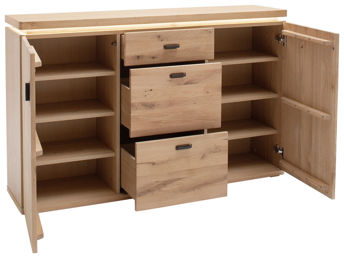 SIDEBOARD  in 150/95/38 cm  - Eichefarben/Anthrazit, Natur, Holz/Holzwerkstoff (150/95/38cm)