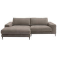 ECKSOFA  in Flachgewebe Taupe  177/253 cm  - Taupe/Schwarz, Design, Textil/Metall (177/253cm) - Dieter Knoll