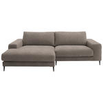 ECKSOFA  in Flachgewebe Taupe  177/253 cm  - Taupe/Schwarz, Design, Textil/Metall (177/253cm) - Dieter Knoll