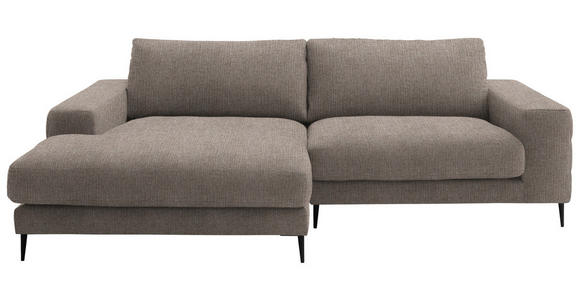 ECKSOFA  in Flachgewebe Taupe  177/253 cm  - Taupe/Schwarz, Design, Textil/Metall (177/253cm) - Dieter Knoll