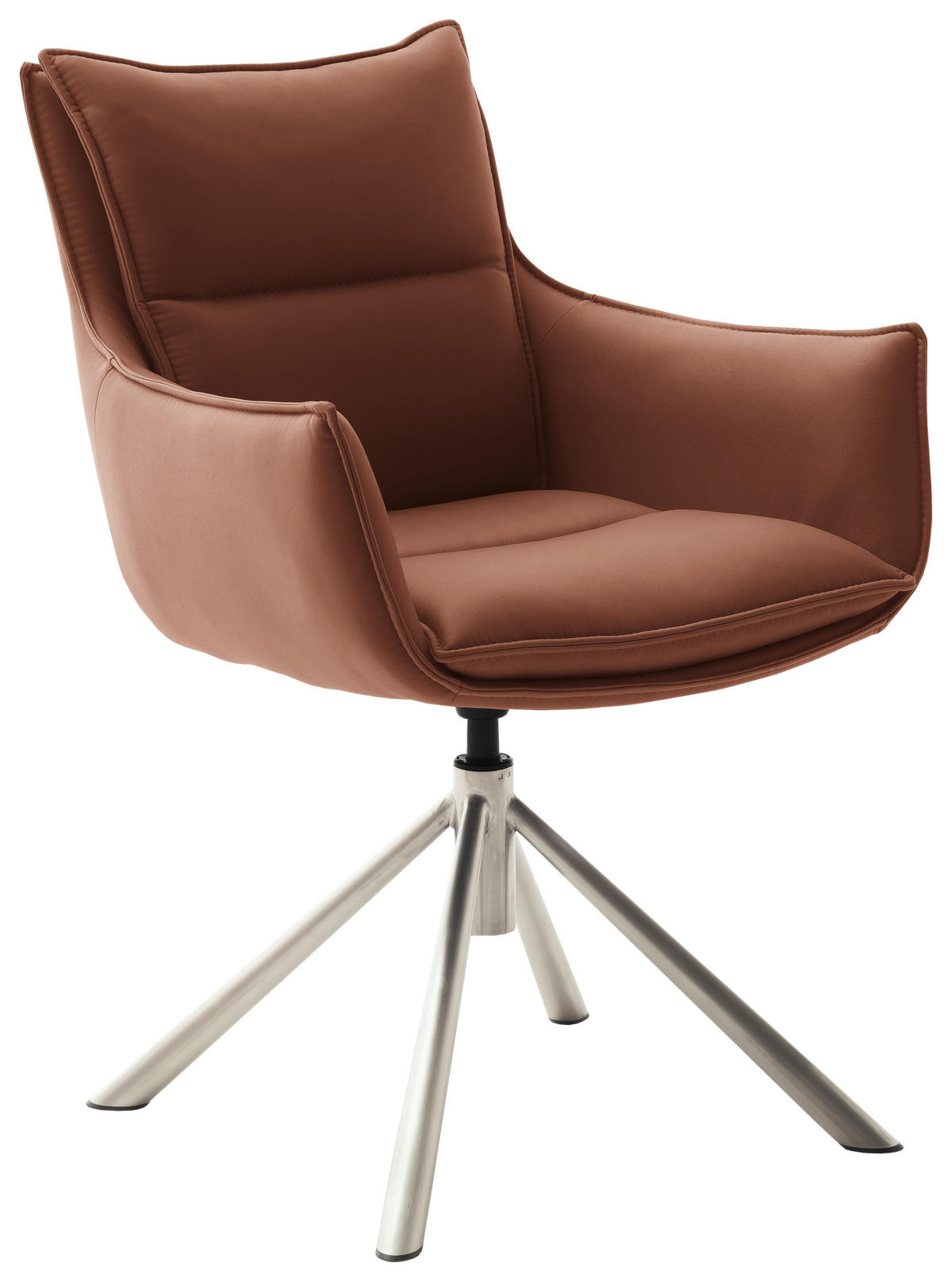 ARMLEHNSTUHL  in Edelstahl beschichtet  - Edelstahlfarben/Rostfarben, Design, Textil/Metall (60/90/65cm) - Novel