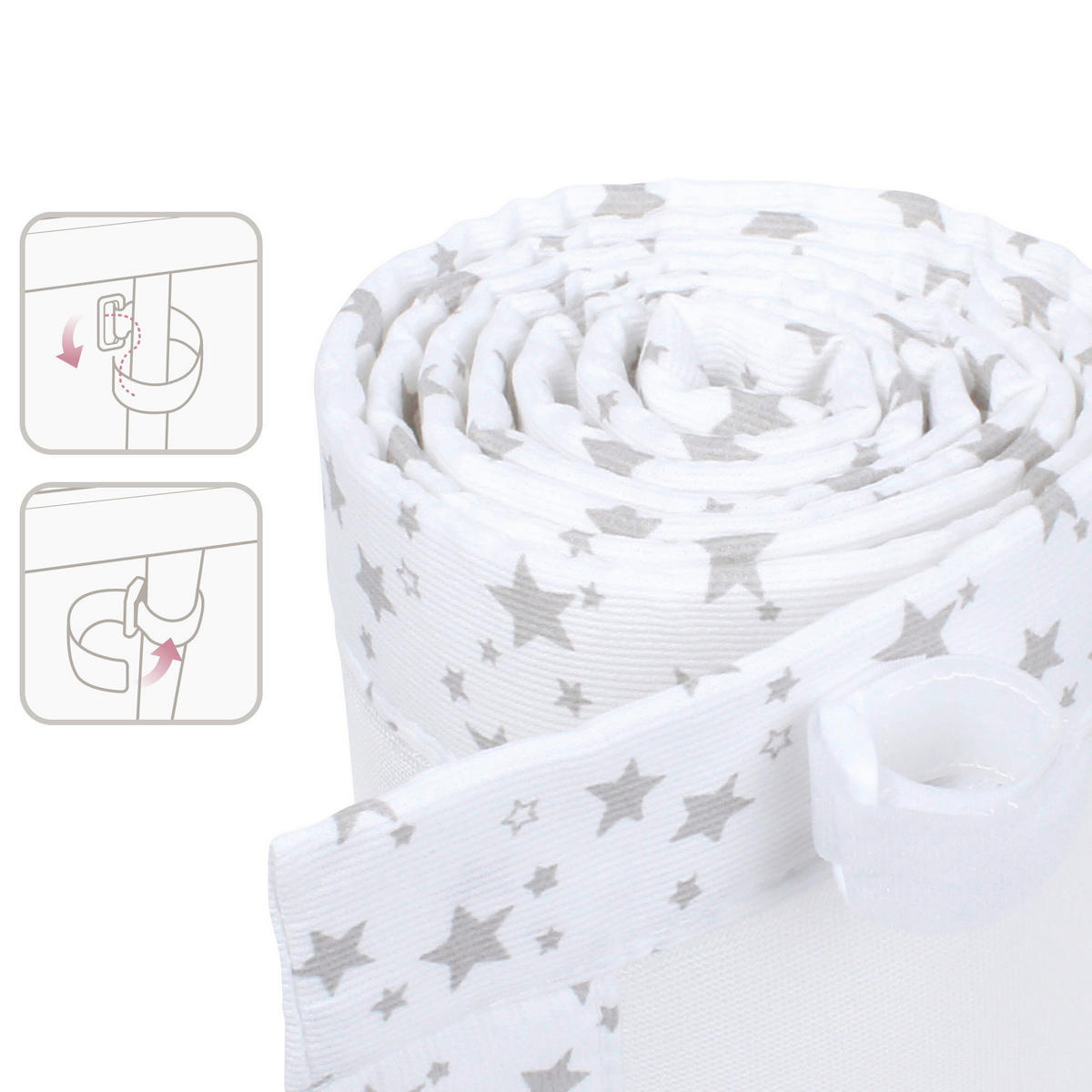 NESTCHEN babybay Nestchen 3D Mesh  - Weiß, Basics, Naturmaterialien (168/24/2cm) - Tobi