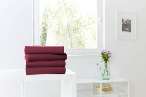 SPANNLEINTUCH 100/200 cm Jersey  - Kirschrot, Basics, Textil (100/200cm)