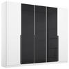 DREHTÜRENSCHRANK in Weiss, Anthrazit  - Weiss/Anthrazit, Modern, Glas/Holzwerkstoff (225/210/54cm) - Rauch Möbel