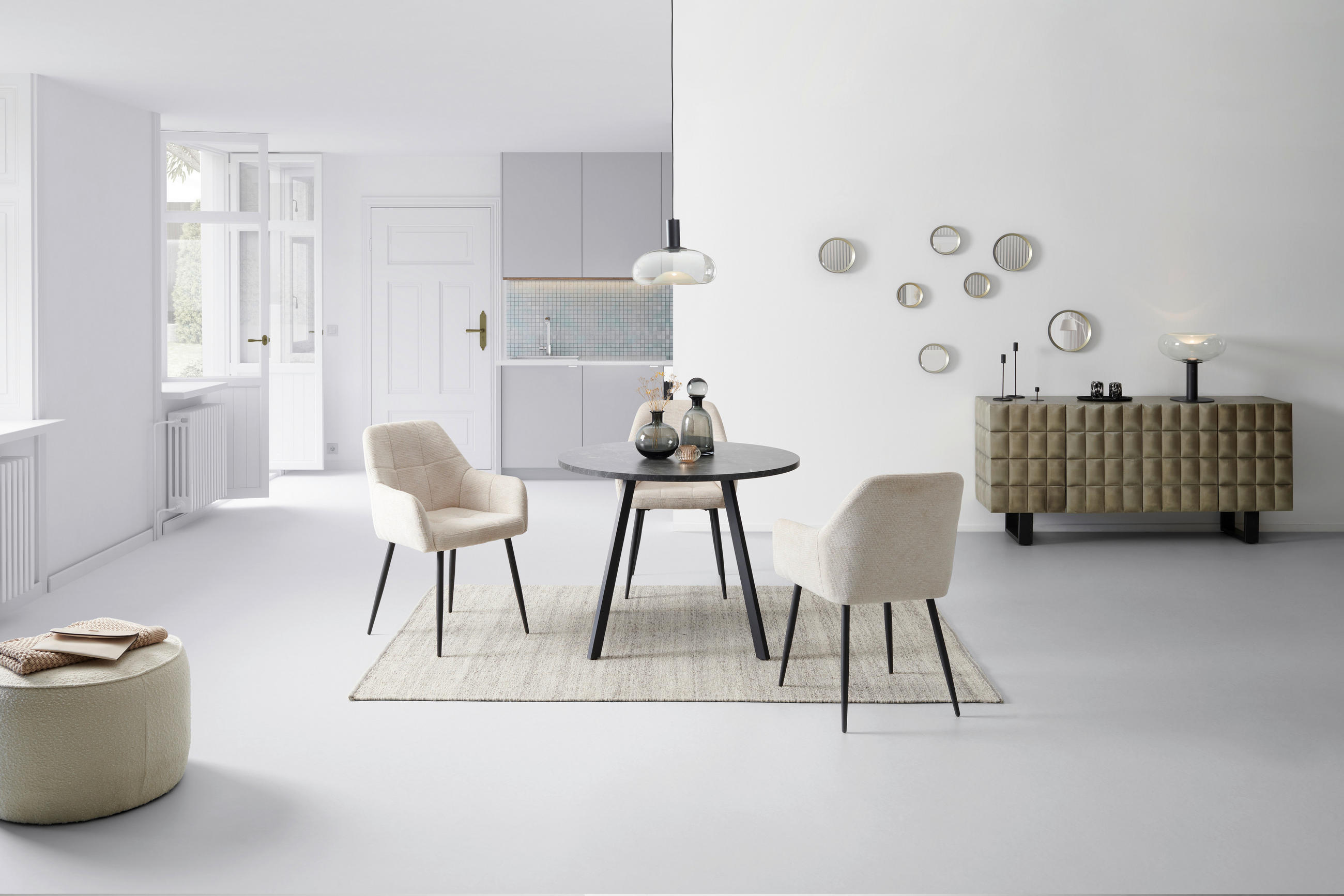 ESSTISCH in Metall, Holzwerkstoff  - Schwarz, KONVENTIONELL, Holzwerkstoff/Metall (100/76/100cm) - B&B Italia
