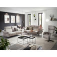 2-SITZER-SOFA in Lederlook Hellgrau  - Hellgrau/Schwarz, KONVENTIONELL, Textil/Metall (216/103/92cm) - Dieter Knoll