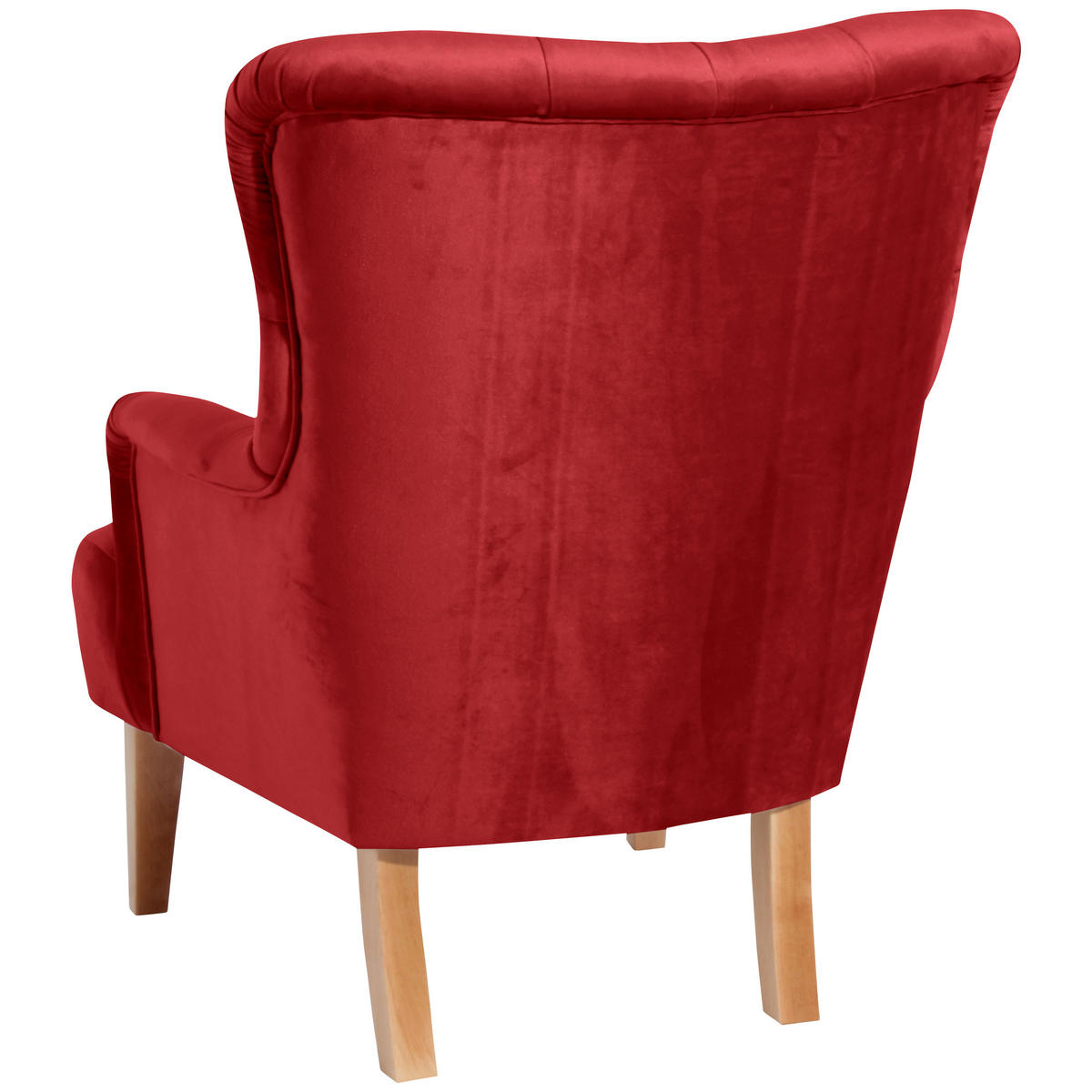 KŘESLO UŠÁK, textil, červená - přírodní barvy/červená, Moderní, dřevo/textil (71/97/82cm) - Max Winzer