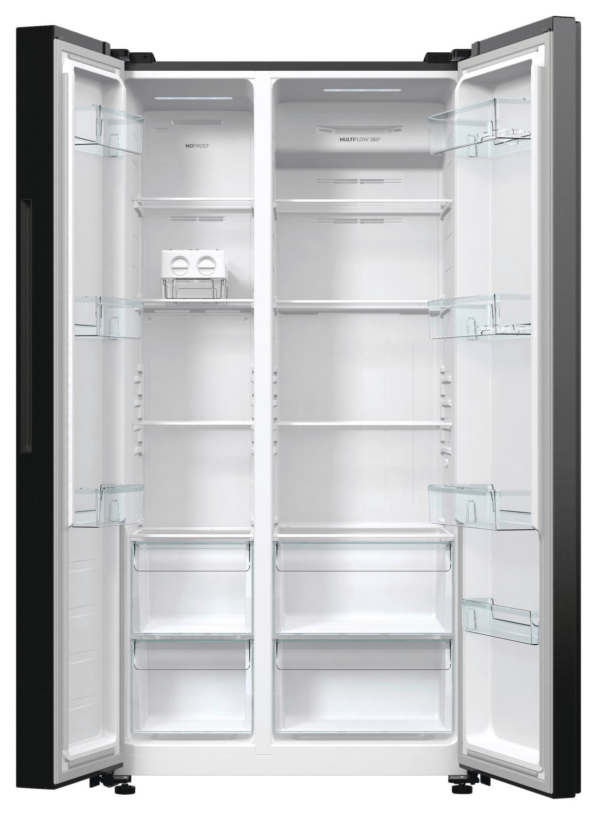 SIDE-BY-SIDE 91,5/178,6/67 cm NRR9185EABXL ADVANCED  - Schwarz, MODERN, Glas/Kunststoff (91,5/178,6/67cm) - Gorenje