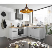 ECKKÜCHE 220/175 cm  in Weiß  - Eichefarben/Schwarz, Design, Holzwerkstoff/Kunststoff (220/175cm) - MID.YOU