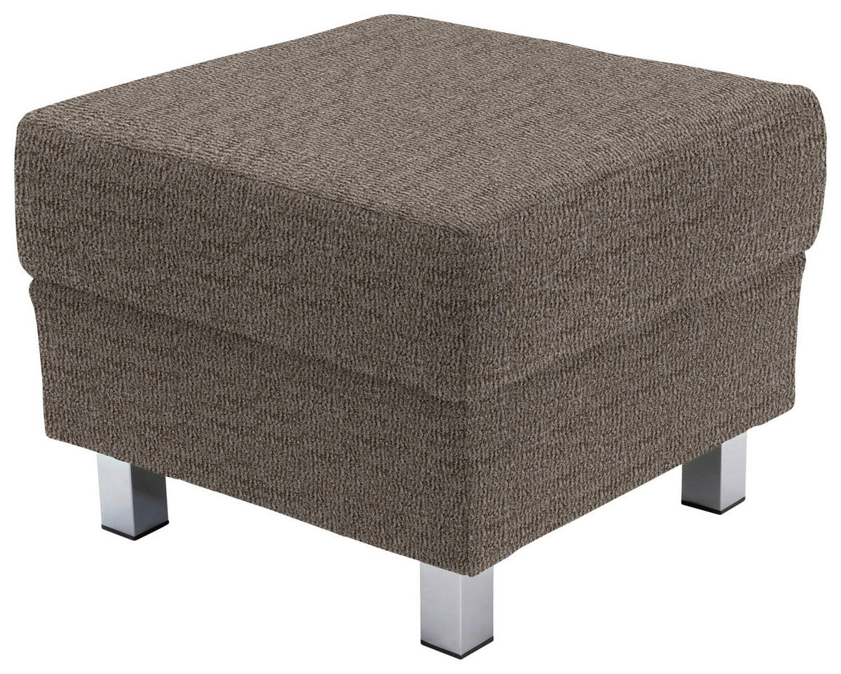 2-SITZER-SOFA in Flachgewebe Hellbraun  - Chromfarben/Hellbraun, Design, Textil/Metall (158/83/85cm) - Xora