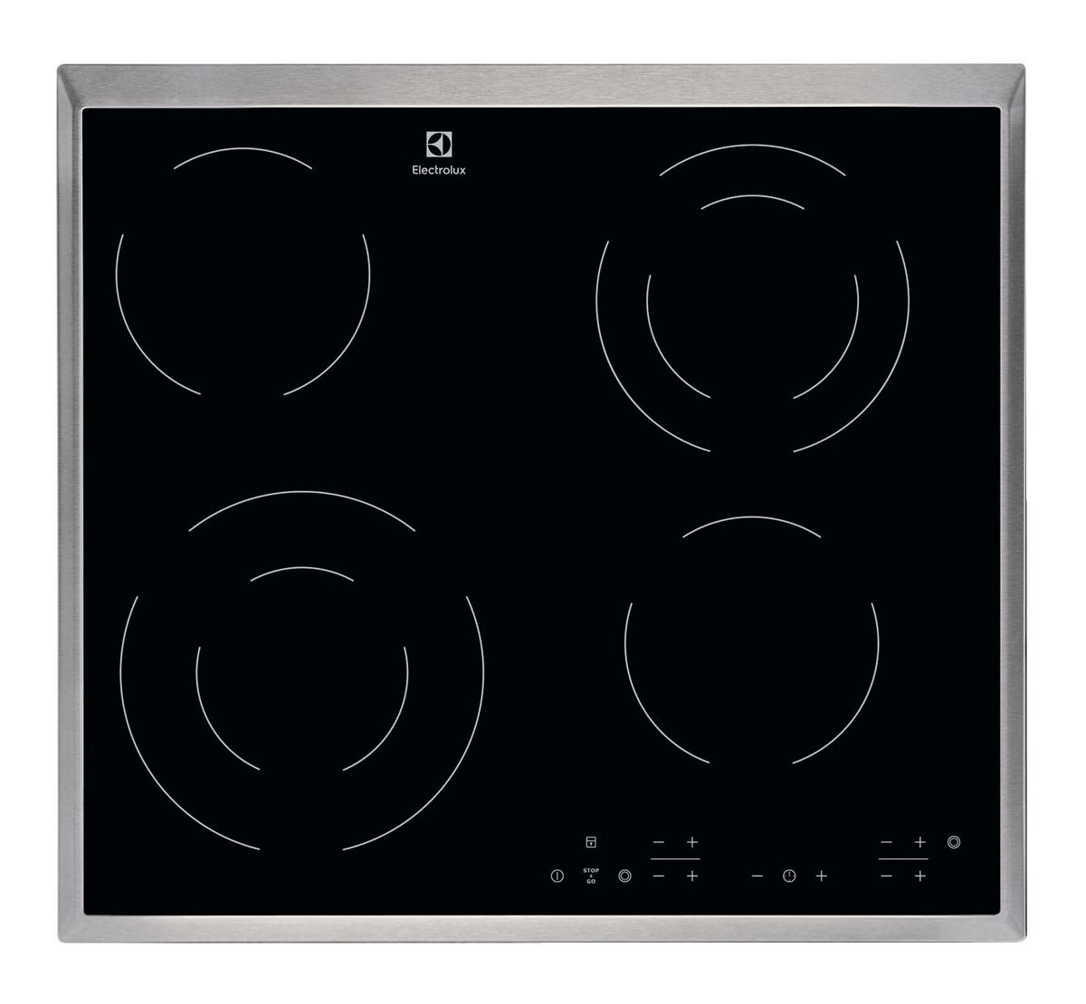 PLOČA EHF6342XOK - crna, Design, staklo/metal (57,6/3,8/51,6cm) - Electrolux