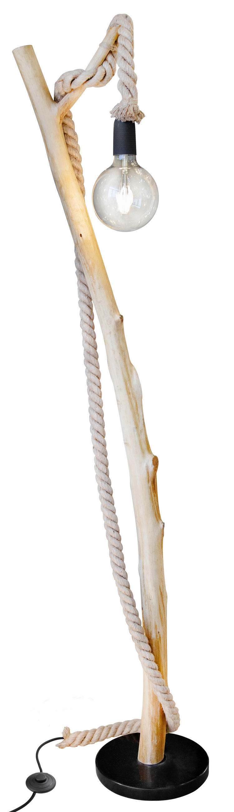 STEHLEUCHTE 25/150 cm    - Braun/Naturfarben, Natur, Holz/Textil (25/150cm)