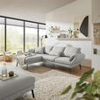 ECKSOFA  in Flachgewebe Silberfarben  175-224/255-365 cm  - Silberfarben/Schwarz, Design, Textil/Metall (175-224/255-365cm) - Dieter Knoll