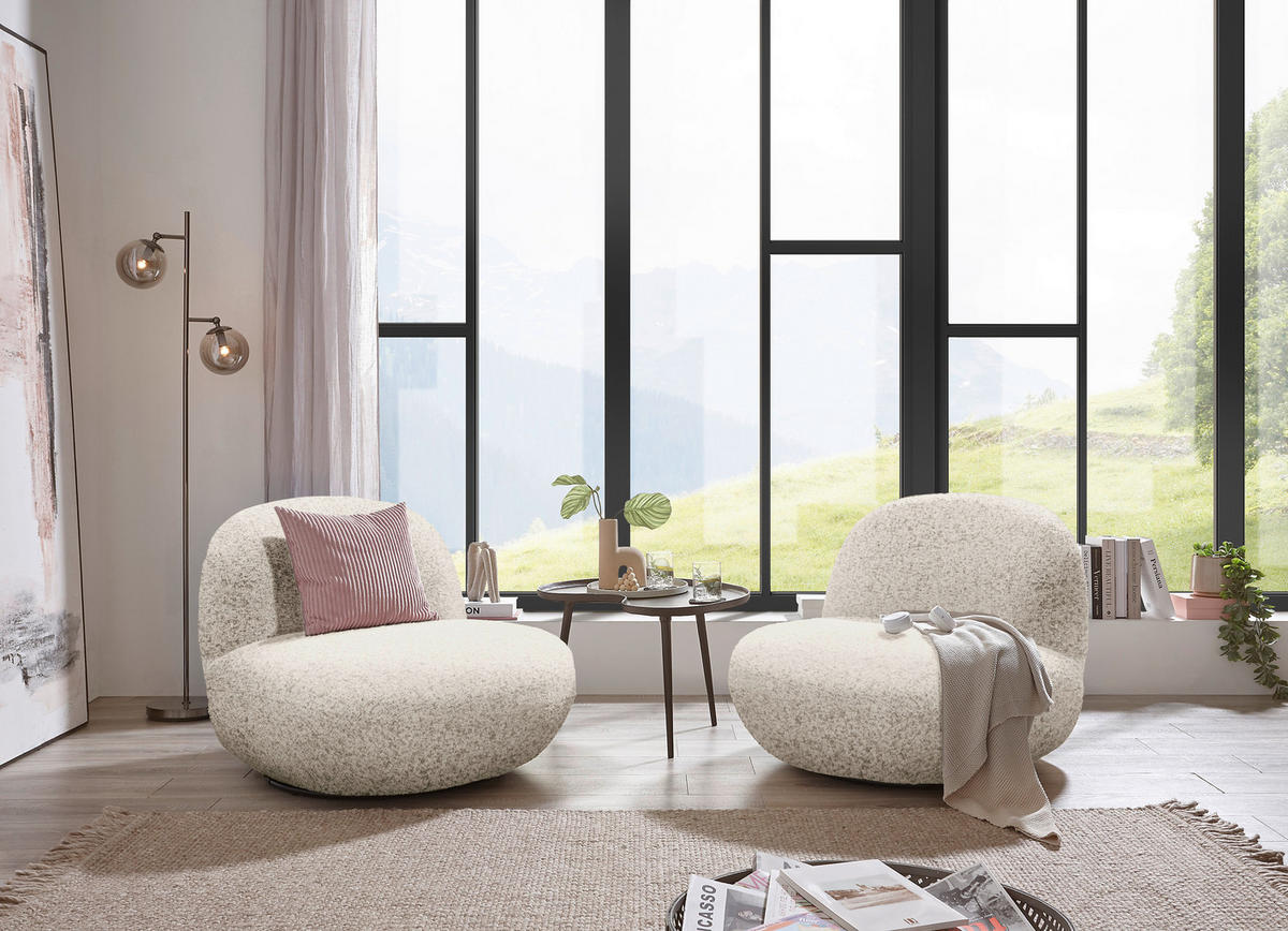 SESSEL in Webstoff Beige  - Beige/Schwarz, MODERN, Textil/Metall (85/70/99cm) - MID.YOU