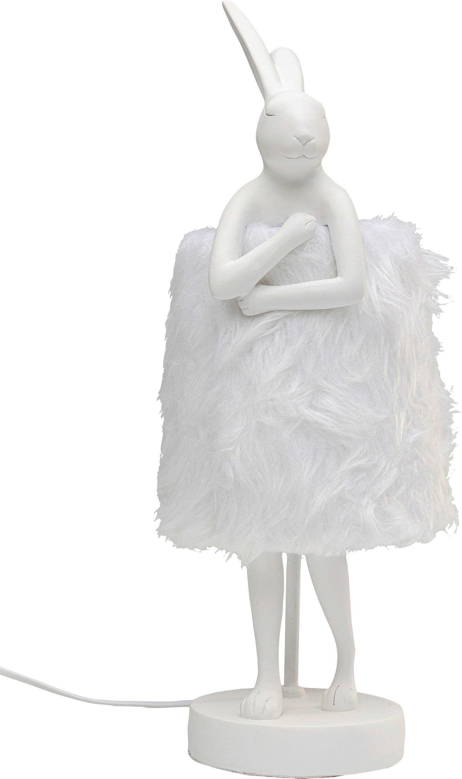 TISCHLEUCHTE 18/20/50 cm  - Weiß, LIFESTYLE, Kunststoff/Fell (18/20/50cm) - Kare-Design