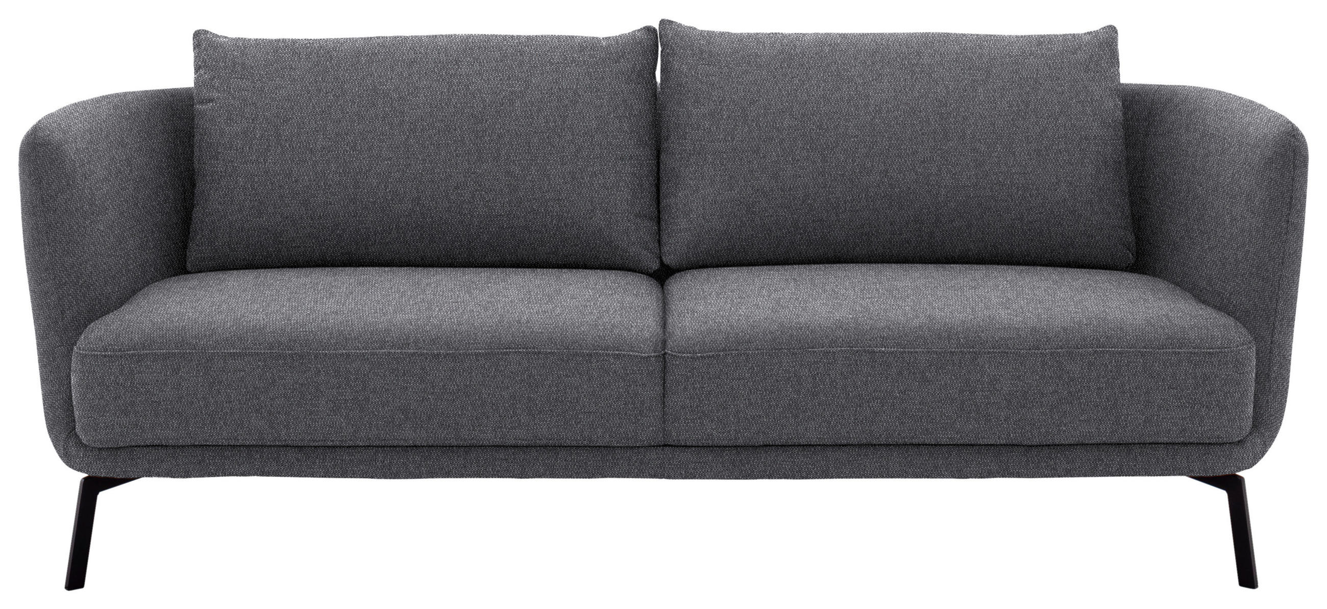 3-SITZER-SOFA Flachgewebe Grau  - Schwarz/Grau, Design, Textil/Metall (210/71/91cm) - Schöner Wohnen