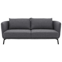 3-SITZER-SOFA Flachgewebe Grau  - Schwarz/Grau, Design, Textil/Metall (210/71/91cm) - Schöner Wohnen