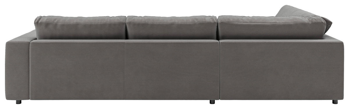 ECKSOFA in Cord Dunkelgrau  224/325 cm  - Dunkelgrau/Schwarz, Design, Kunststoff/Textil (224/325cm) - Pure Home Lifestyle