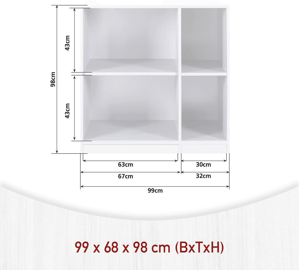 HAUSWIRTSCHAFTSRAUM 99/208/68 cm  in Weiß  - Weiß, MODERN, Holzwerkstoff (99/208/68cm) - home24