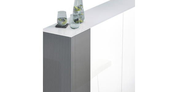 SCHUHSCHRANK in 145/113/34 cm - Schwarz/Weiß, Design, Glas/Holzwerkstoff (145/113/34cm) - Voleo