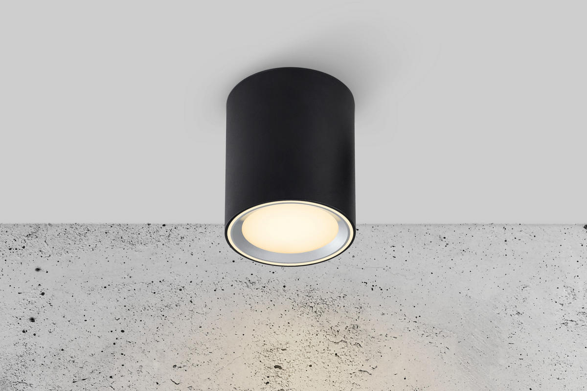 AUFBAULEUCHTE 10/12 cm   - Schwarz, Basics, Metall (10/12cm) - Nordlux