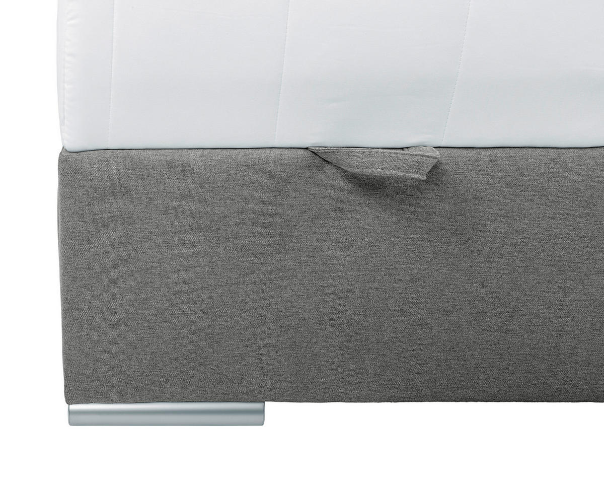 BOXBETT 140/200 cm  in Grau  - Chromfarben/Grau, KONVENTIONELL, Kunststoff/Textil (140/200cm) - Boxxx