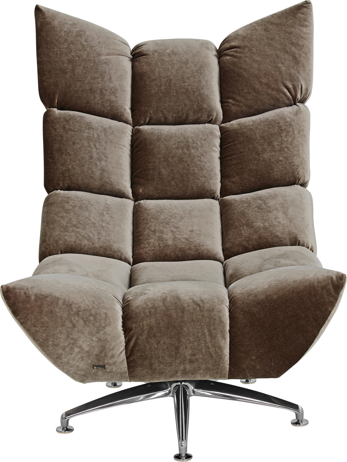SESSEL in Samt Grau  - Alufarben/Grau, Trend, Textil/Metall (87/115/114-129cm) - Bretz