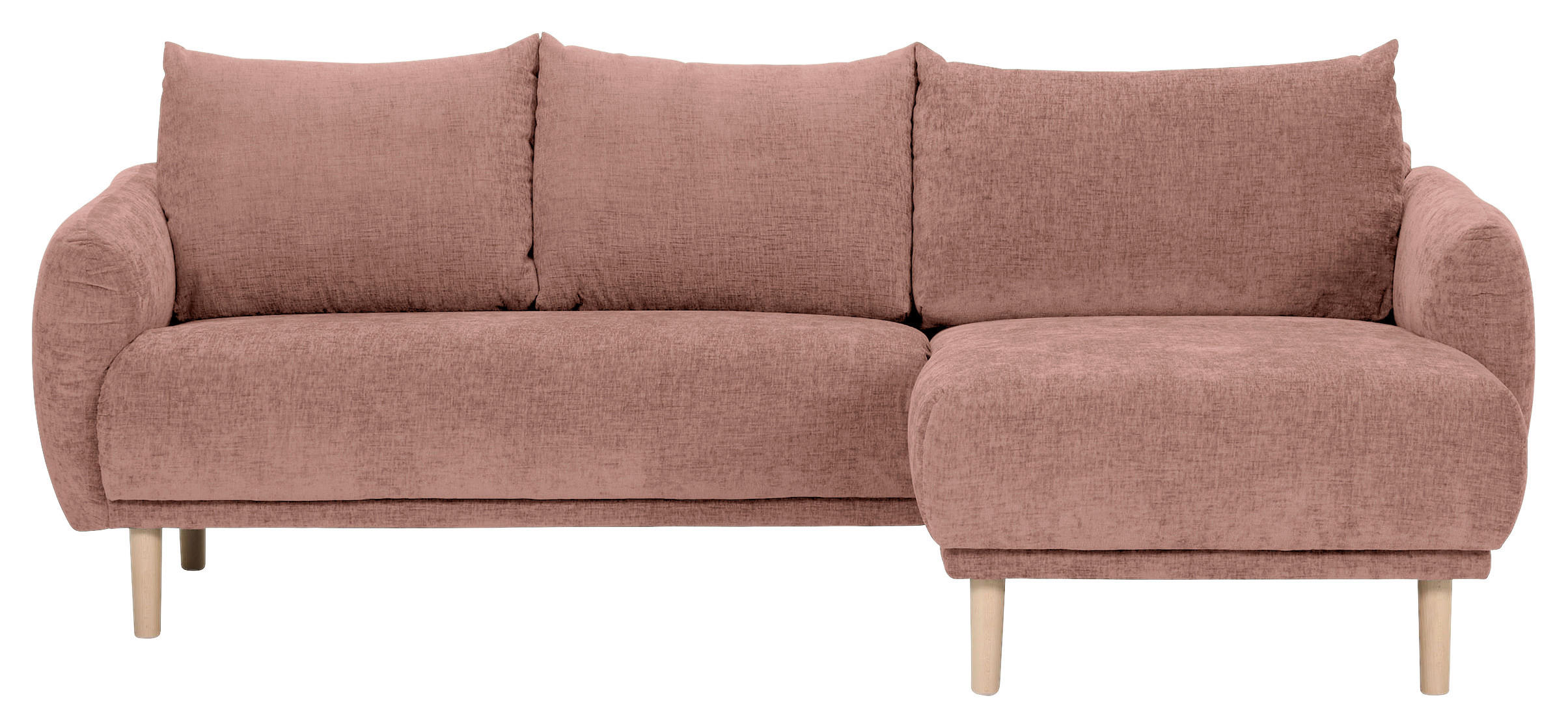 ECKSOFA Altrosa Flachgewebe  - Buchefarben/Altrosa, KONVENTIONELL, Holz/Textil (230/144cm) - Carryhome