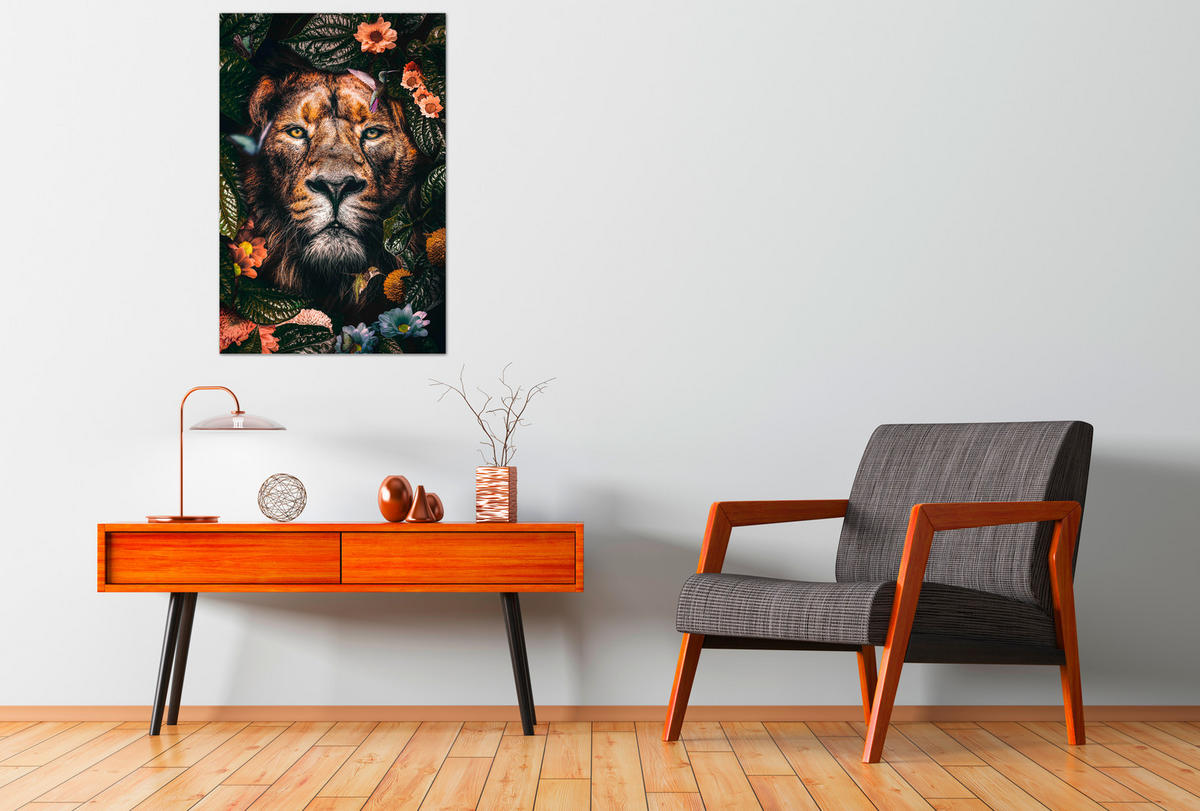 GLASBILD 98/148/5 cm  - Multicolor/Orange, Basics, Glas (98/148/5cm)
