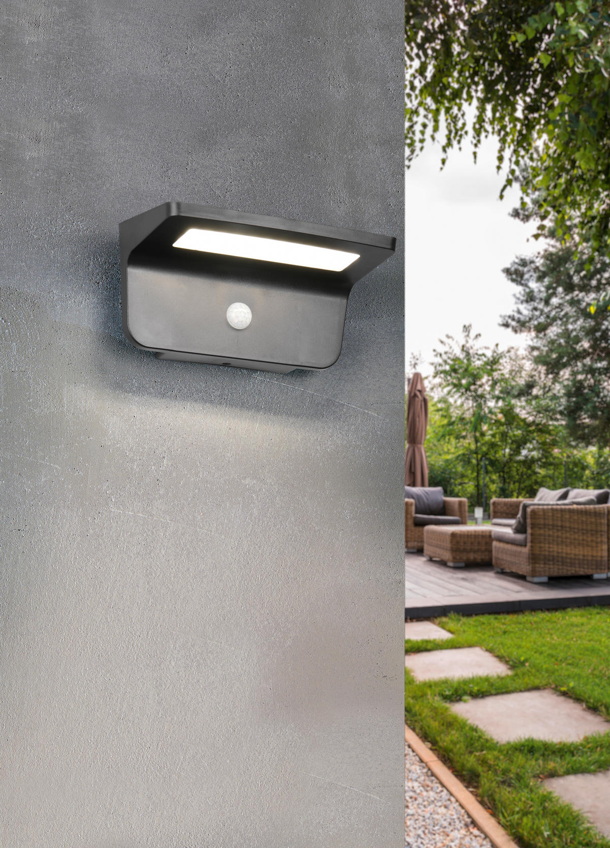 AUSSENWANDLEUCHTE - Schwarz, Design, Kunststoff (10/20/13,5cm)