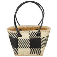 EINKAUFSKORB 18 L  - Schwarz/Naturfarben, Trend, Naturmaterialien/Textil (38/19-29/15-28cm) - Ambia Home