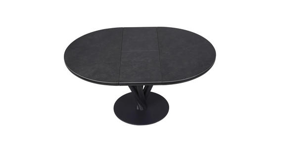 ESSTISCH Dunkelgrau rund  ausziehbar  - Dunkelgrau/Schwarz, Design, Keramik/Holzwerkstoff (120-160/120/76cm) - Novel