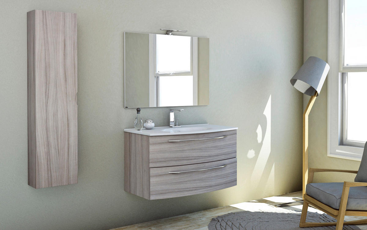 MASCA CHIUVETA BAIE 100/55/54 cm  - argintiu/culoare crom, Basics, metal/material pe bază de lemn (100/55/54cm) - Welnova