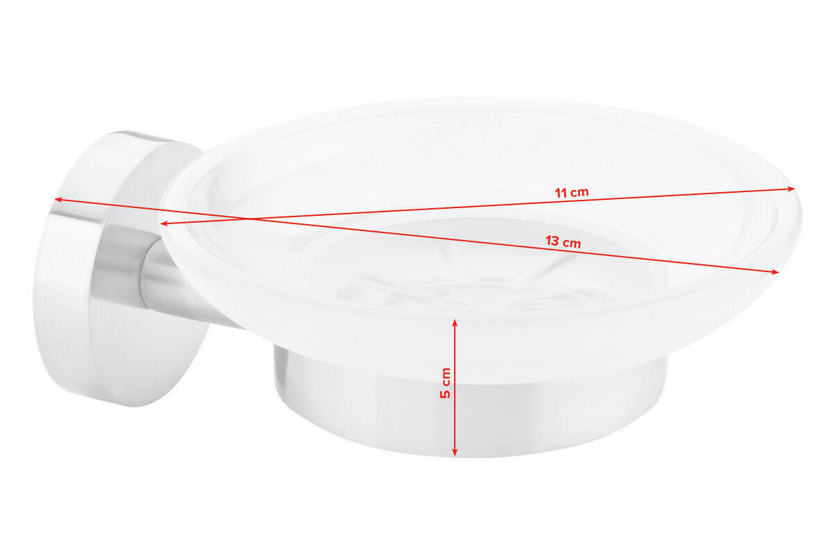 SEIFENSCHALE - Edelstahlfarben, Basics, Glas/Metall (5,2/11/13cm) - Tesa