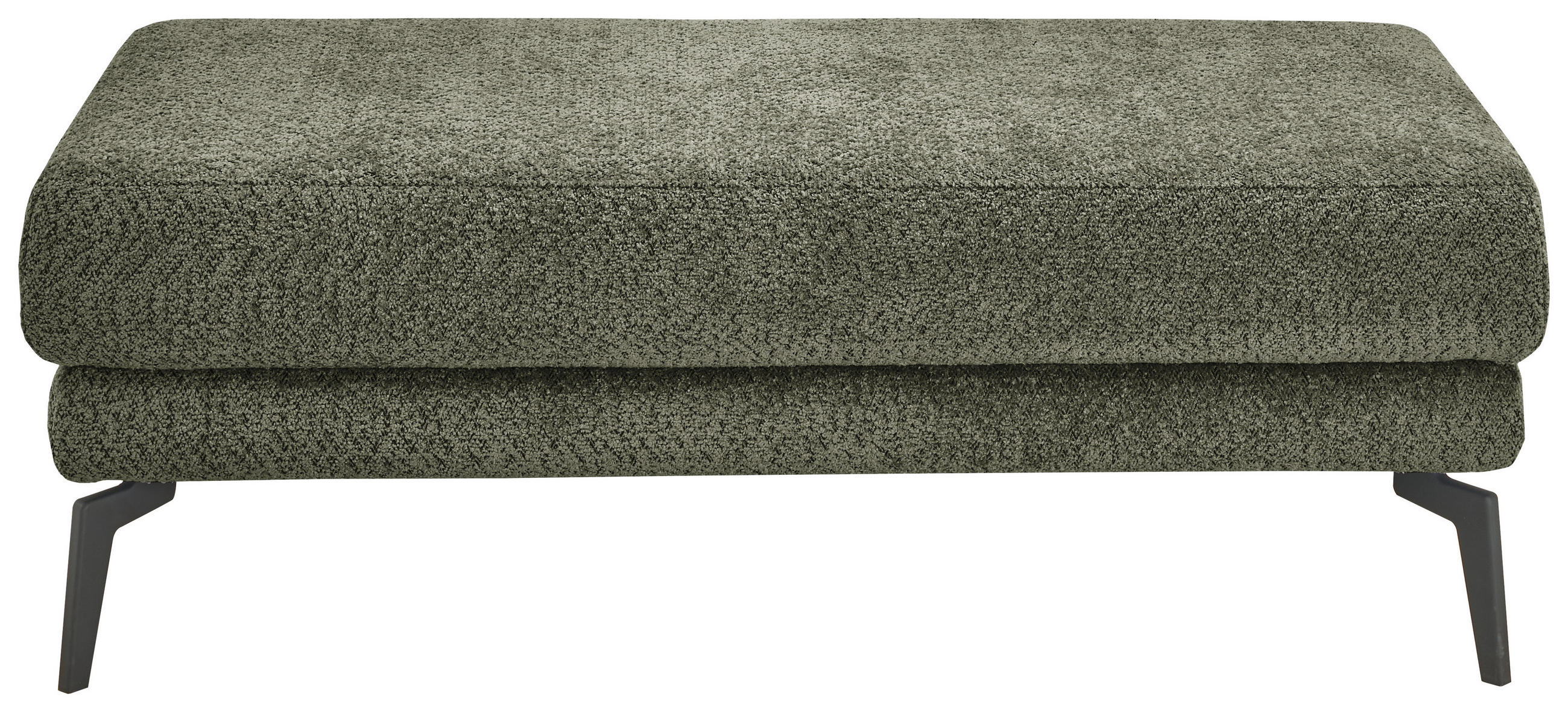 HOCKER Chenille Olivgrün - Schwarz/Olivgrün, KONVENTIONELL, Textil/Metall (130/44/68cm) - SetOne by Musterring