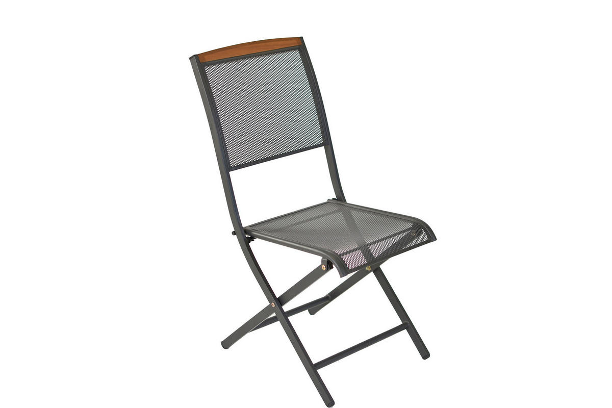 BALKONSET Graphitfarben, Grau, Akaziefarben 5-teilig  - Graphitfarben/Grau, KONVENTIONELL, Holz/Textil - Gardenson