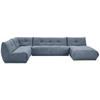 WOHNLANDSCHAFT Blaugrau Lederlook  - Blaugrau, Trend, Textil (210/390/185cm) - Livetastic