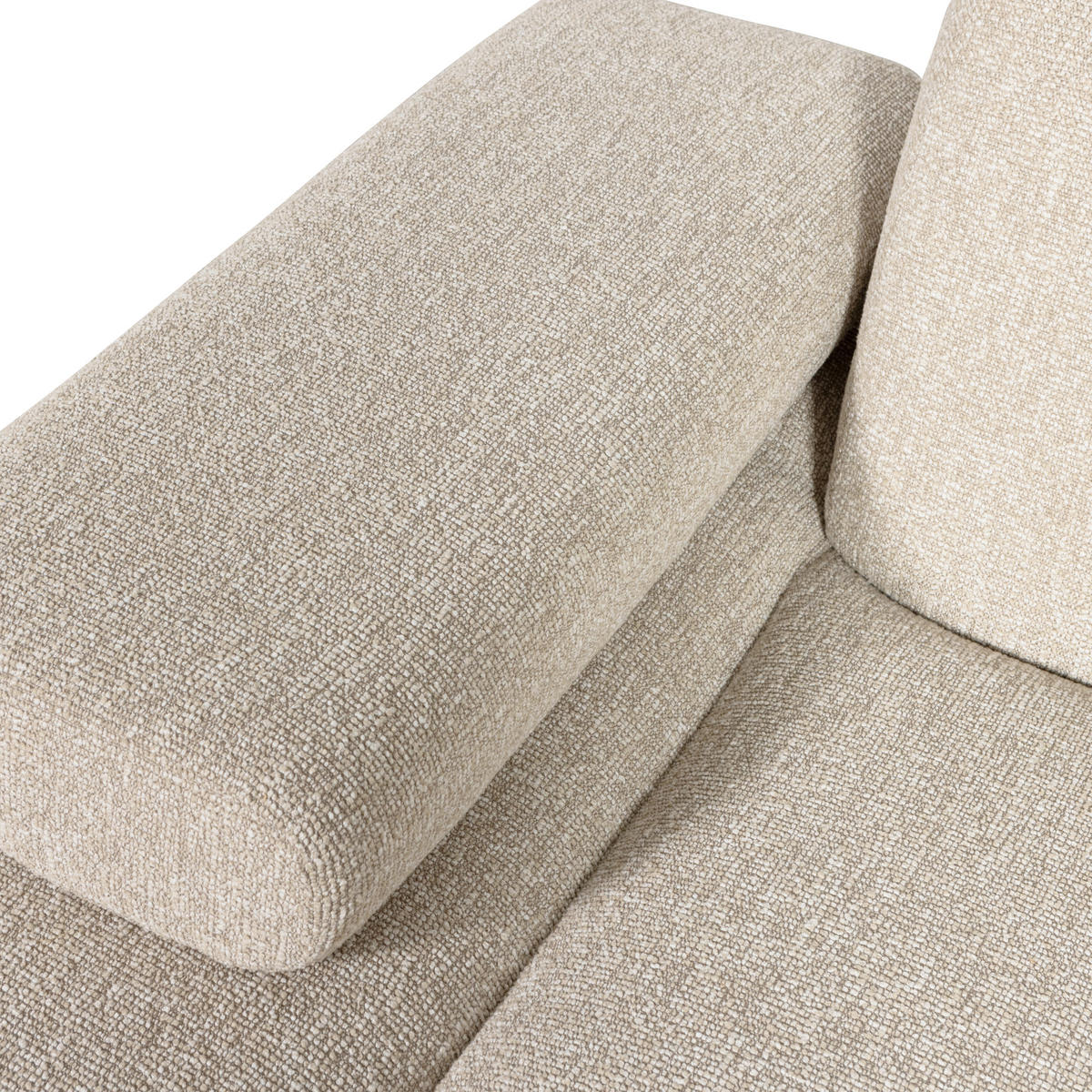 SOFAELEMENT Mojo in Bouclé Beige  - Beige/Schwarz, Design, Kunststoff/Textil (124/74/162cm) - Livetastic