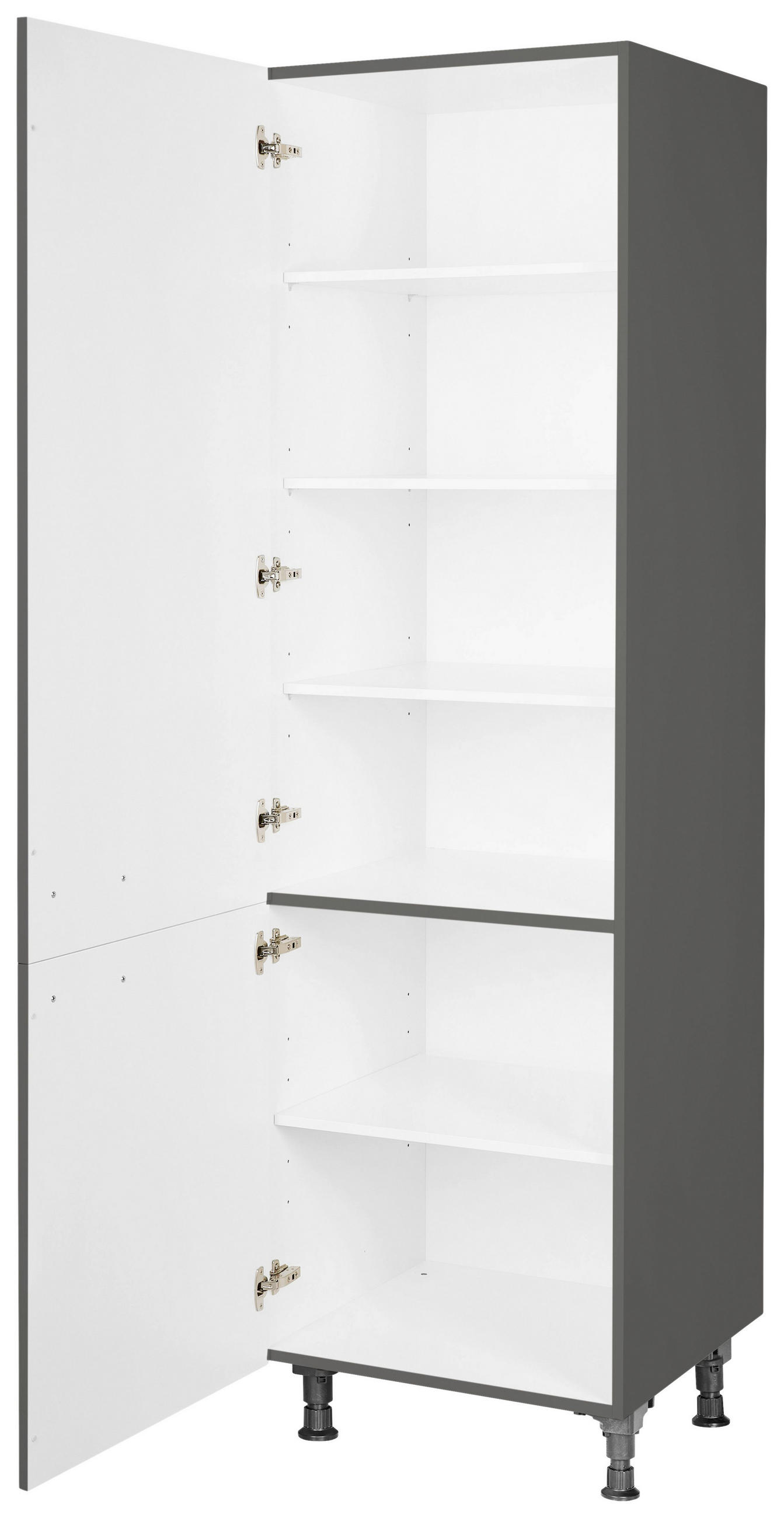 GESCHIRRSCHRANK 60/216,6/58 cm  in Schieferfarben  - Schieferfarben/Edelstahlfarben, MODERN, Holzwerkstoff/Metall (60/216,6/58cm) - Nobilia