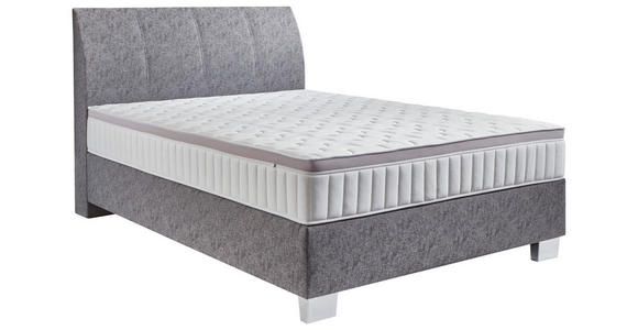 BOXSPRINGBETT 120/200 cm  in Platinfarben  - Platinfarben/Chromfarben, KONVENTIONELL, Kunststoff/Textil (120/200cm) - Hom`in