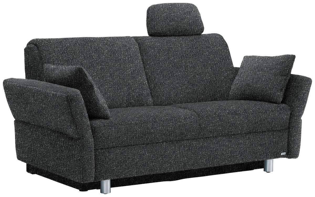 SCHLAFSOFA  in Mikrovelours Anthrazit  - Anthrazit/Alufarben, KONVENTIONELL, Kunststoff/Textil (176/88/91cm) - Sedda
