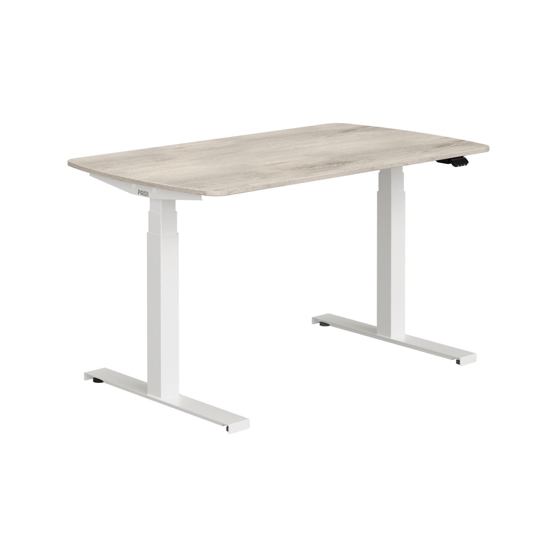 IFJÚSÁGI ÍRÓASZTAL  - tölgyfa/fehér, Konventionell, faalapú anyag/fém (130/75/62-127cm) - Paidi