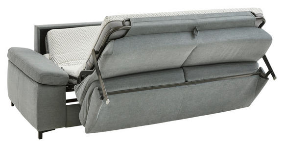 SCHLAFSOFA Mikrofaser Grau  - Schwarz/Grau, KONVENTIONELL, Textil/Metall (212/87/103cm) - Dieter Knoll