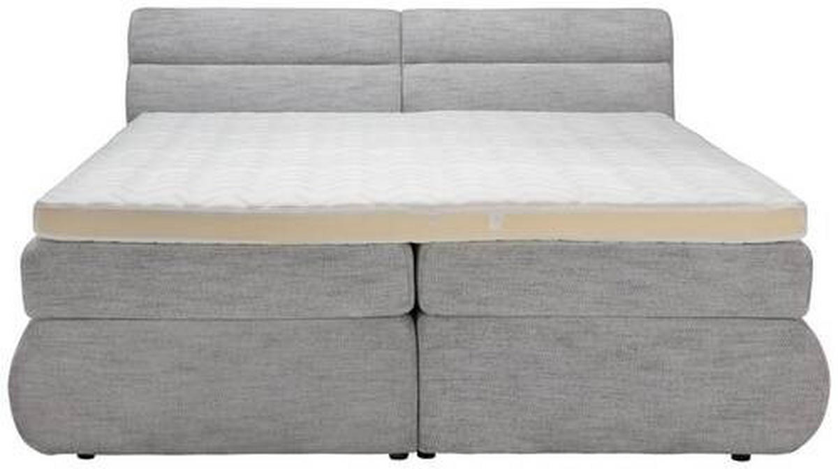 BOXSPRINGBETT 180/200 cm  in Grau, Weiss  - Weiss/Grau, Modern, Holzwerkstoff/Textil (180/200cm) - Esposa
