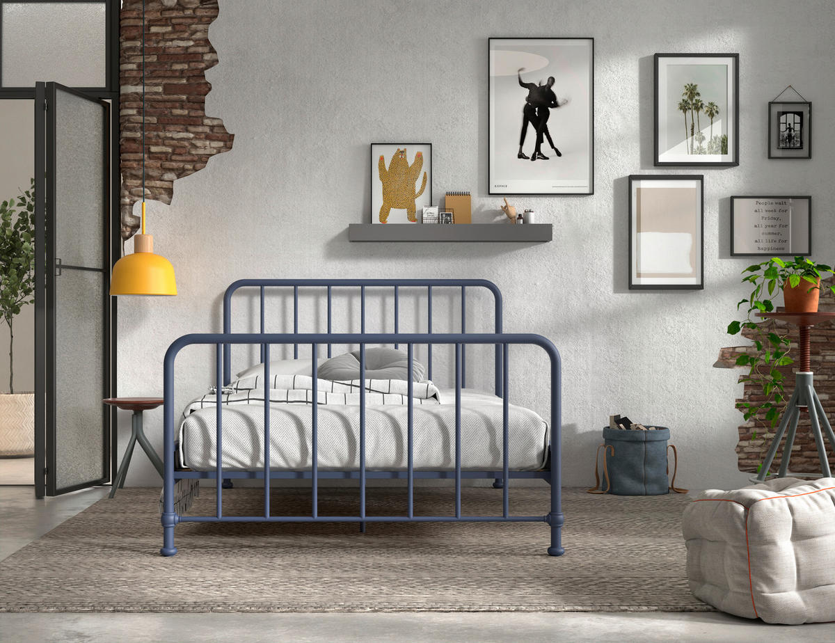 KINDER-/JUNIORBETT 140/200 cm  in Blau  - Blau, ROMANTIK / LANDHAUS, Holz/Metall (140/200cm) - MID.YOU