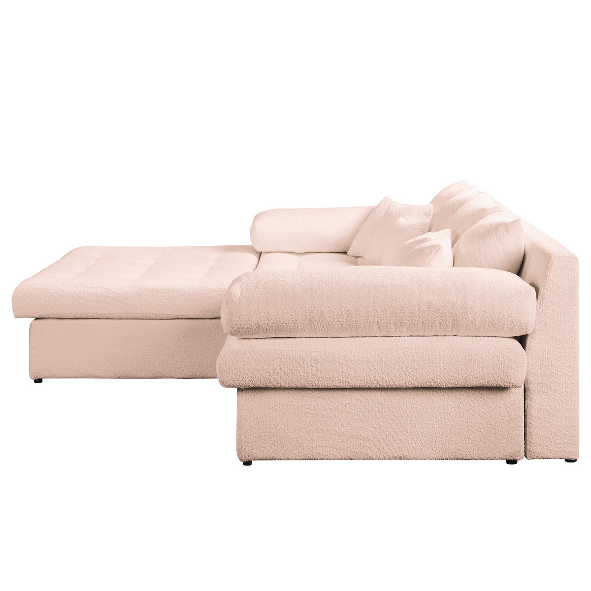 ECKSOFA Naomi in Chenille Rosa Rückenkissen  243/284 cm  - Schwarz/Rosa, Design, Kunststoff/Textil (243/284cm) - P & B