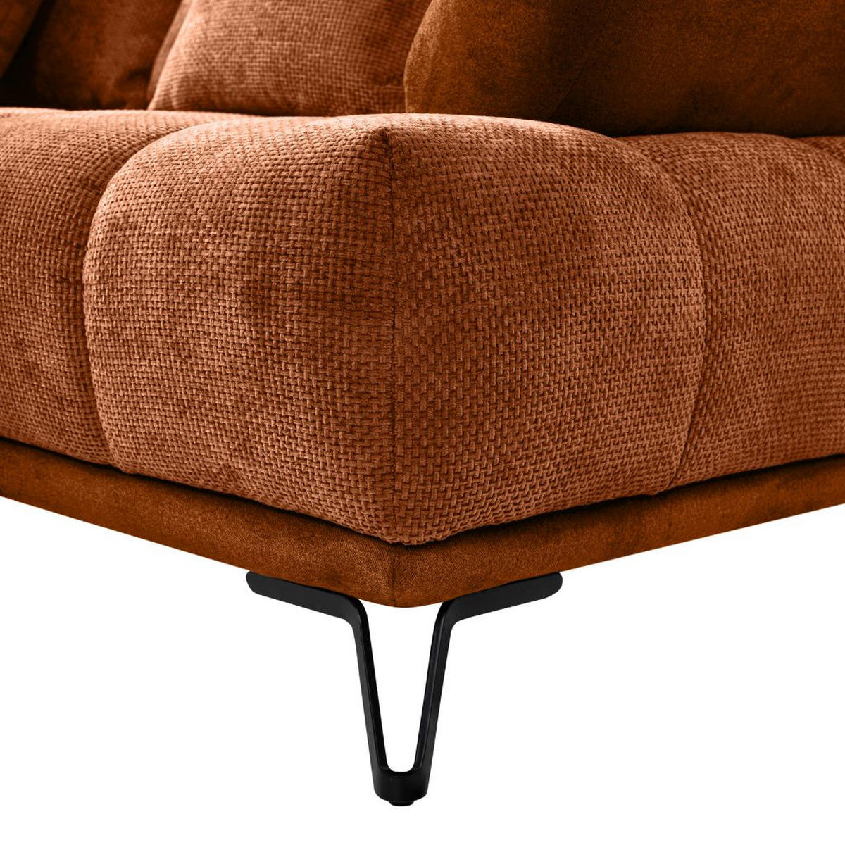 ECKSOFA Eckteil  Kupferfarben Chenille  - Schwarz/Kupferfarben, MODERN, Textil/Metall (184/262cm) - MID.YOU