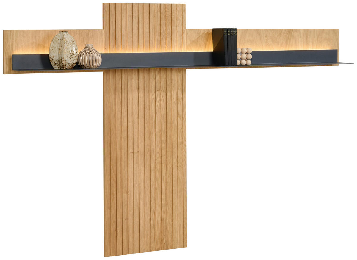 WANDPANEEL Grau, Eichefarben  180,1/120/22 cm  - Eichefarben/Grau, Natur, Holz/Holzwerkstoff (180,1/120/22cm) - Linea Natura