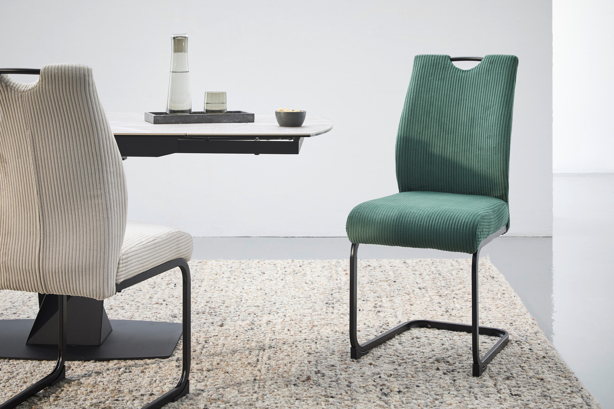 HOUPACÍ ŽIDLE, zelená - černá/zelená, Design, kov/textil (43/97/57cm) - home24